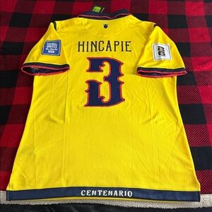 Ecuador 🇪🇨 #3 Piero Hincapié 2026 FIFA World Cup Qualifier 100th year jersey